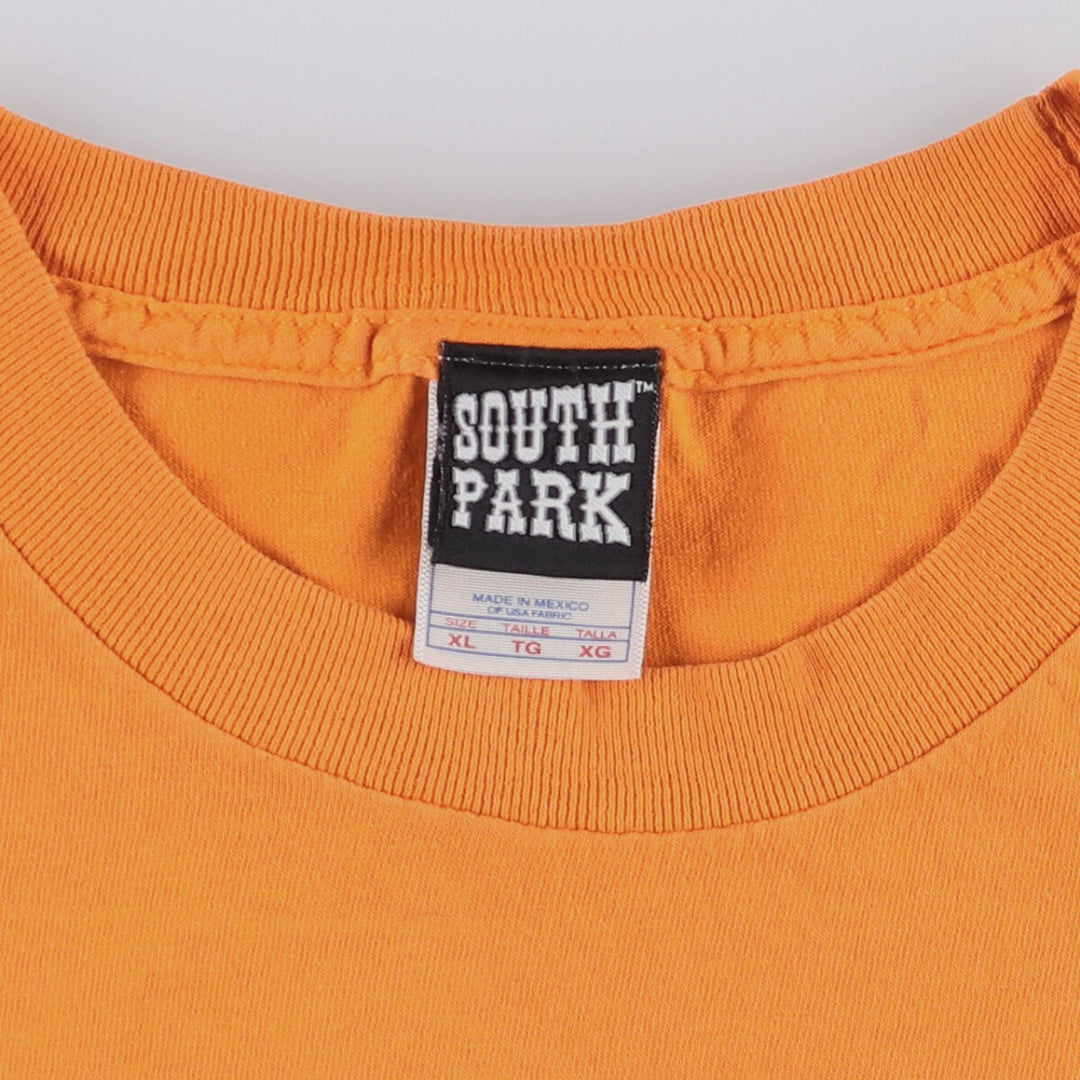 00'S SOUTH PARK South Park character print T-shirt Men's XL size cotton orange type Vintage Second Hand