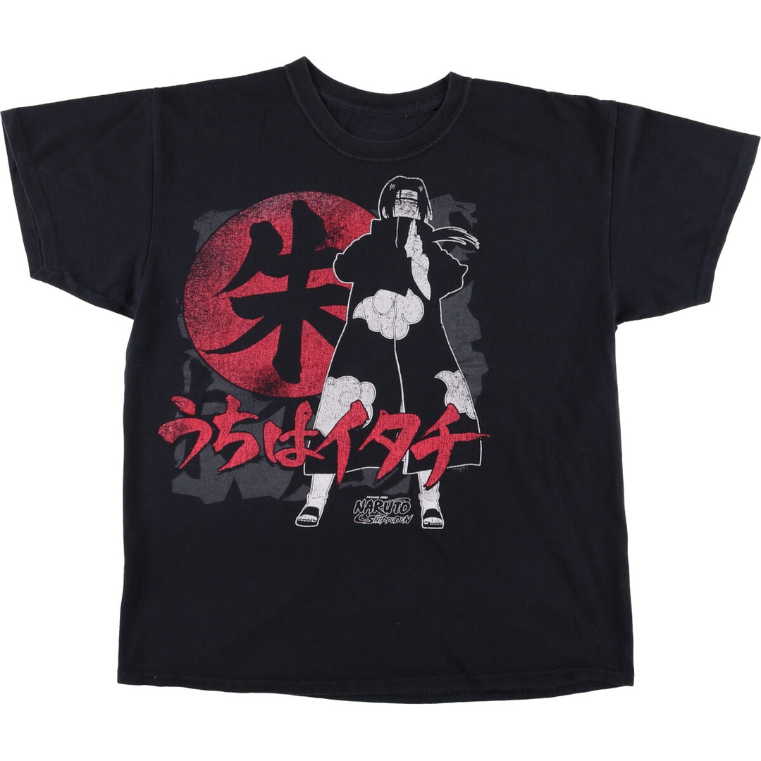 Ripple Junction Naruto Uchiha Itachi Anime Character Print T-Shirt, Men's Size L unclear black type Vintage Second Hand