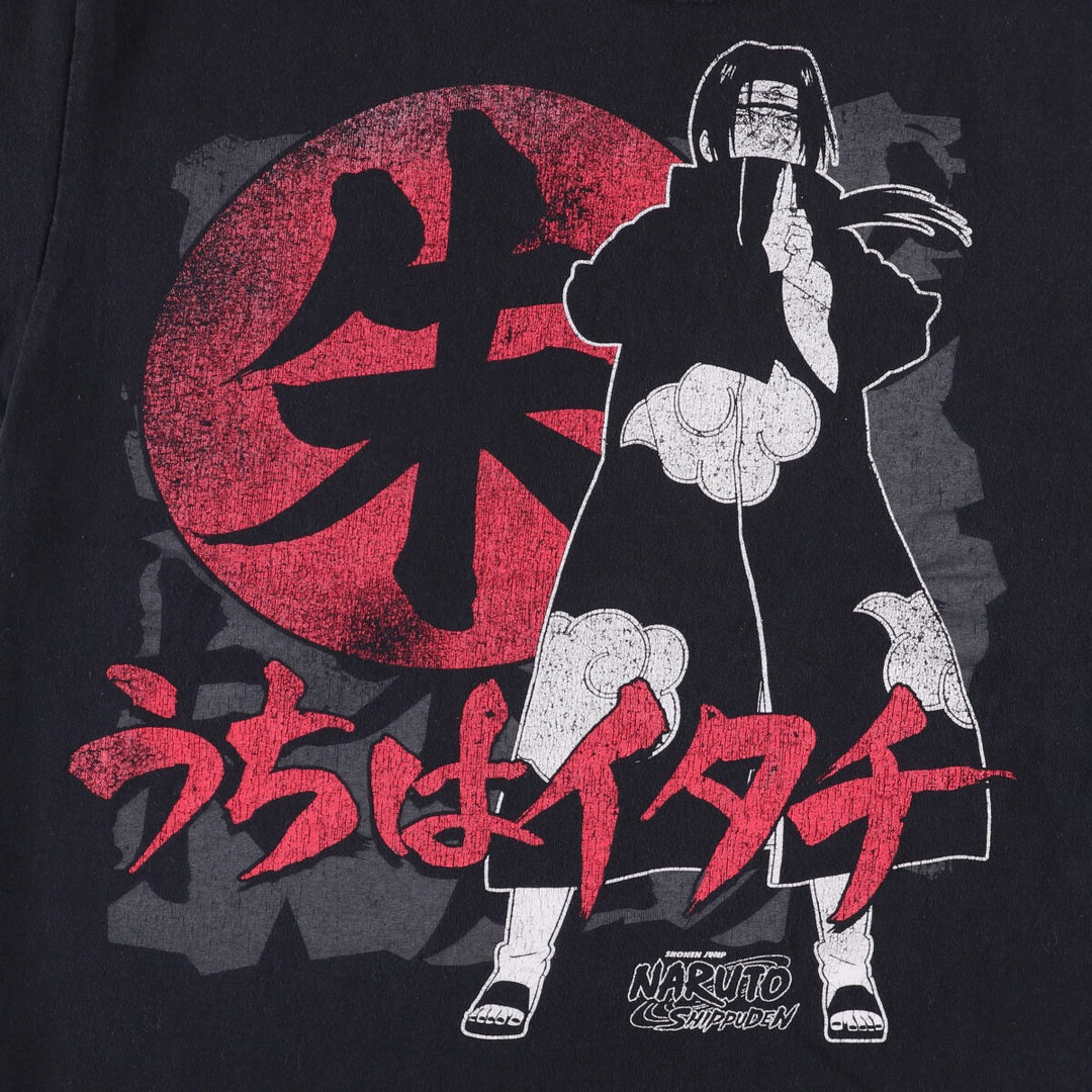 Ripple Junction Naruto Uchiha Itachi Anime Character Print T-Shirt, Men's Size L unclear black type Vintage Second Hand