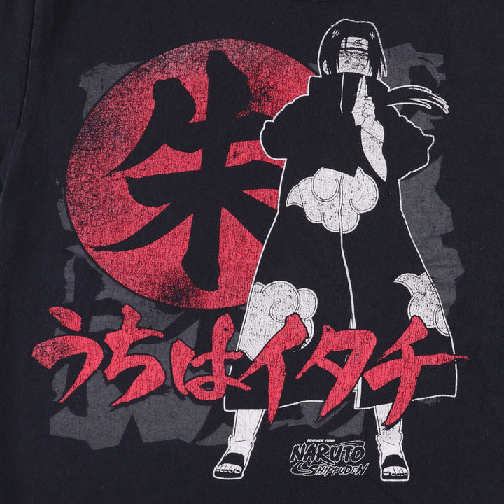 Ripple Junction Naruto Uchiha Itachi Anime Character Print T-Shirt, Men's Size L unclear black type Vintage Second Hand