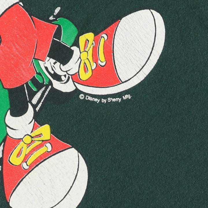 Fruit of the Loom Mickey Mouse character print T-shirt, Made in USA, Men's size L cotton Green type dark green Vintage Second Hand