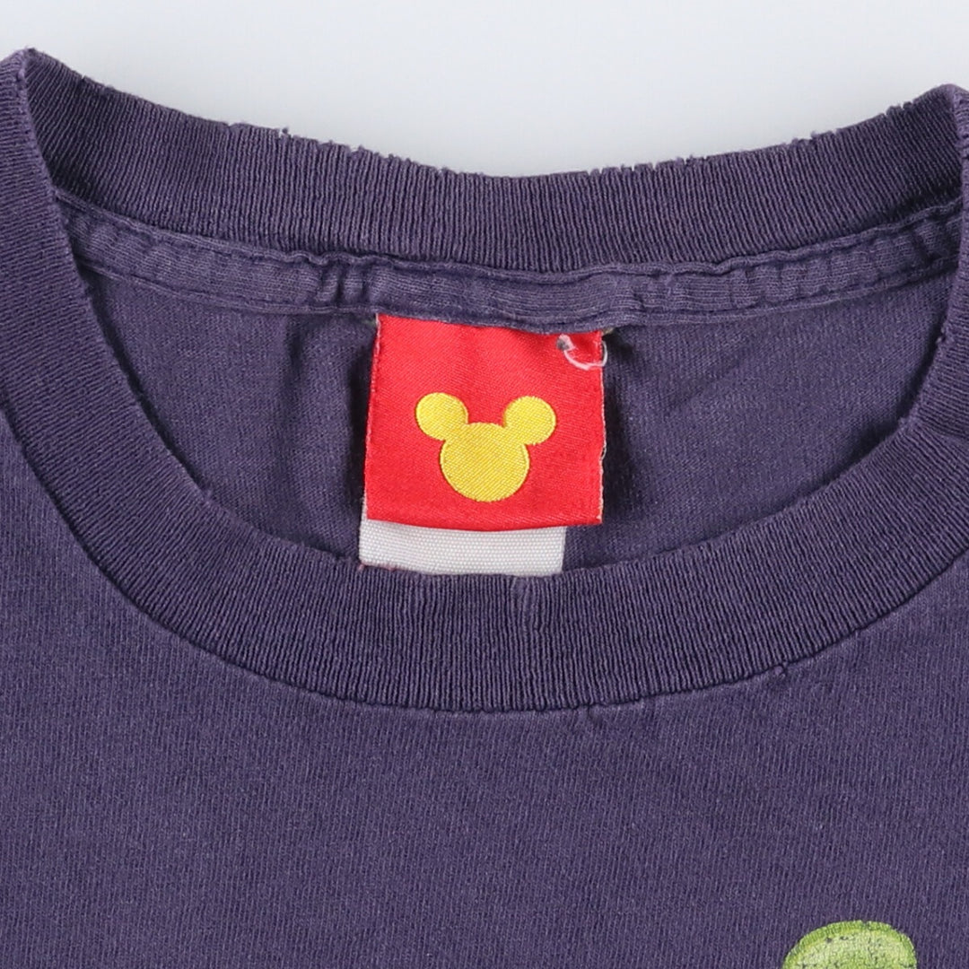 GOOFY Goofy character print T-shirt, men's size L unclear navy blue type Vintage Second Hand