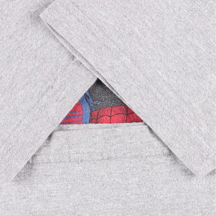 Marvel Spider-Man character print T-shirt, men's size M cotton gray type Vintage Second Hand
