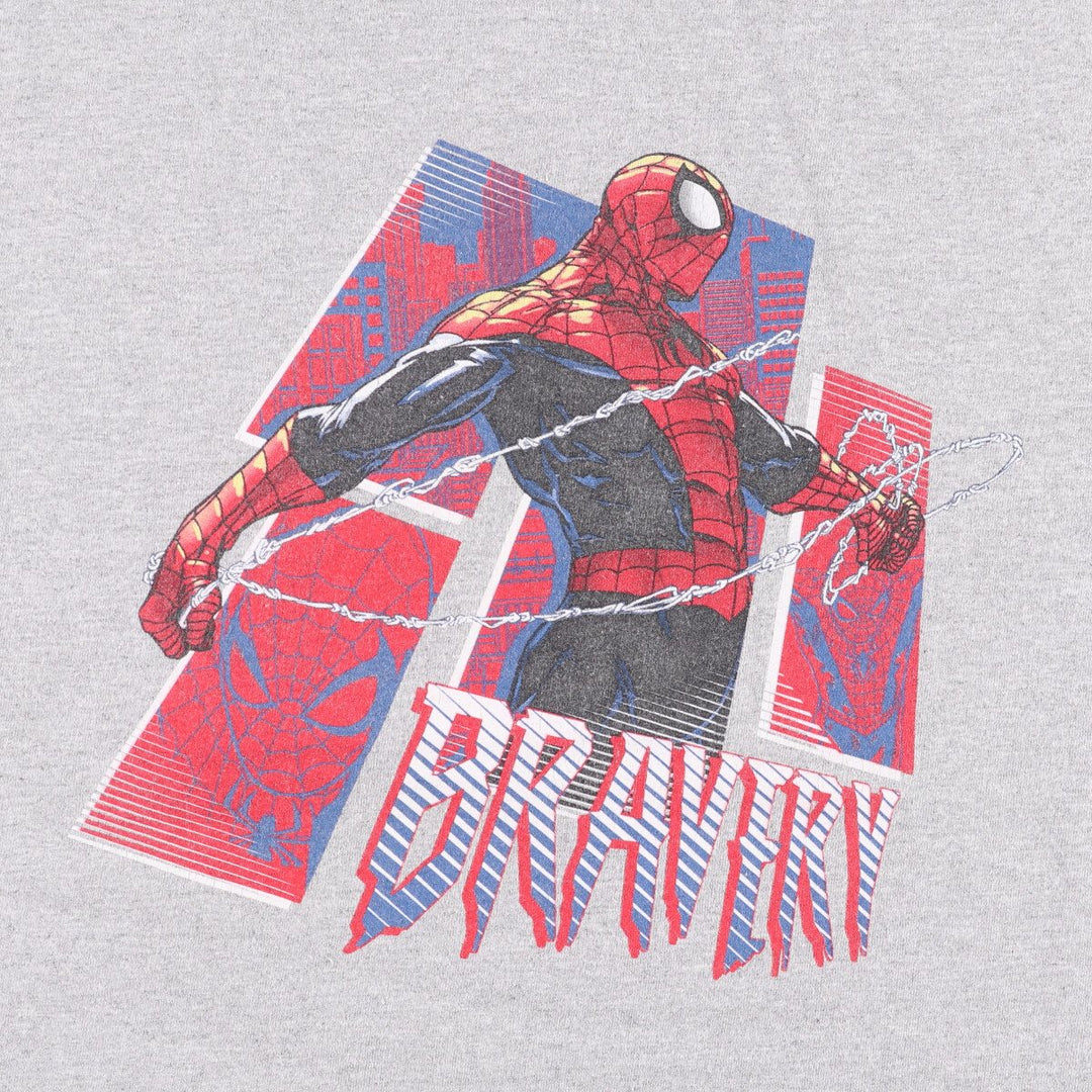 Marvel Spider-Man character print T-shirt, men's size M cotton gray type Vintage Second Hand