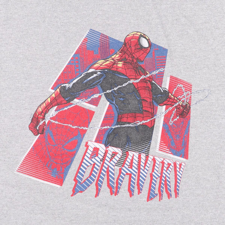 Marvel Spider-Man character print T-shirt, men's size M cotton gray type Vintage Second Hand