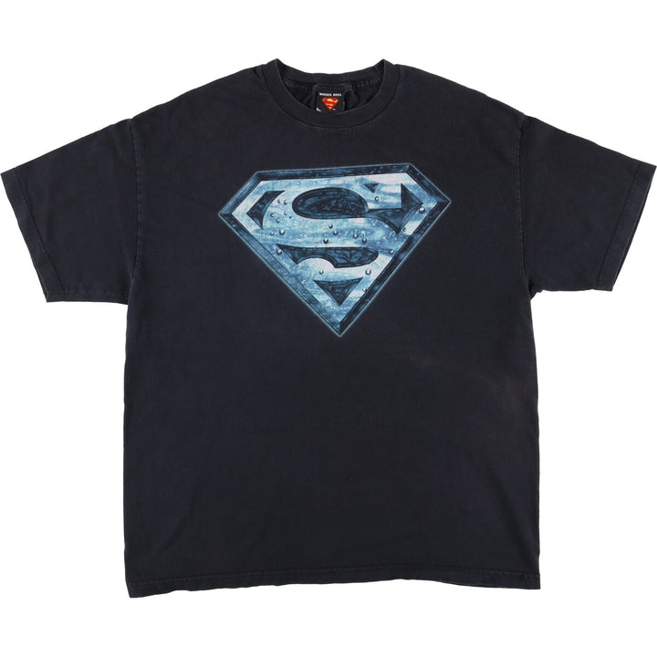 2000'S SUPERMAN Character Print T-Shirt Men's XL cotton black type Vintage Second Hand