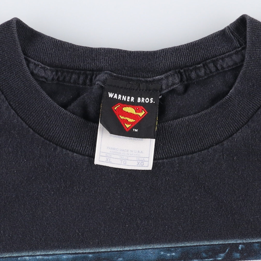 2000'S SUPERMAN Character Print T-Shirt Men's XL cotton black type Vintage Second Hand