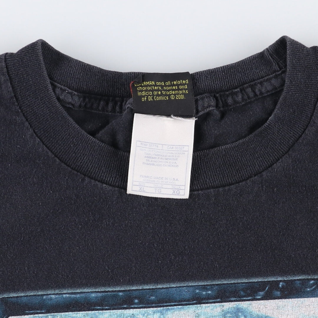 2000'S SUPERMAN Character Print T-Shirt Men's XL cotton black type Vintage Second Hand