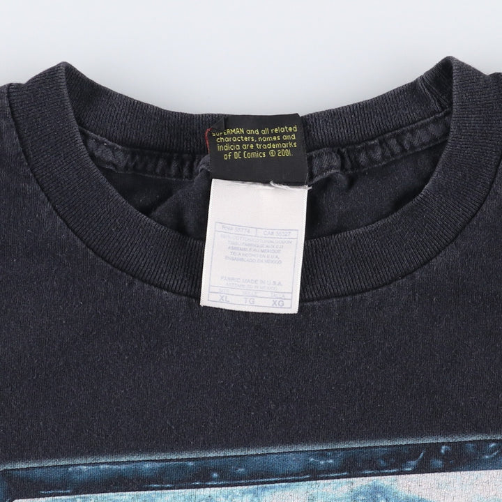 2000'S SUPERMAN Character Print T-Shirt Men's XL cotton black type Vintage Second Hand