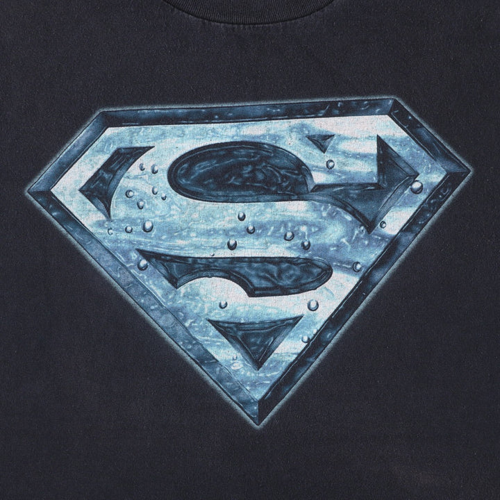 2000'S SUPERMAN Character Print T-Shirt Men's XL cotton black type Vintage Second Hand