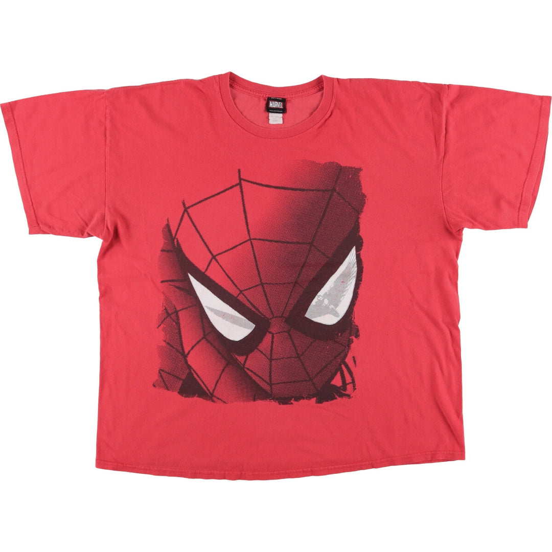 Marvel Spider-Man character print T-shirt, men's XL size cotton red type Vintage Second Hand