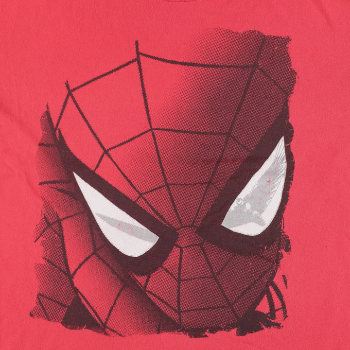 Marvel Spider-Man character print T-shirt, men's XL size cotton red type Vintage Second Hand