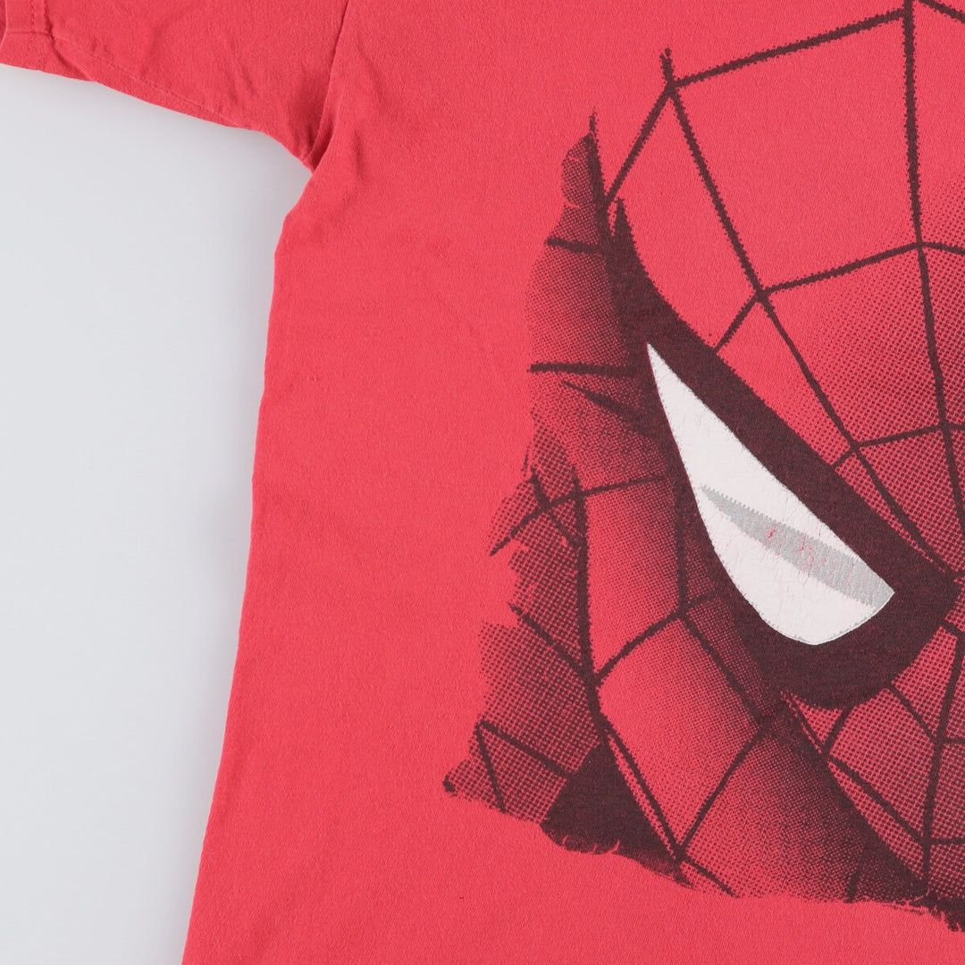 Marvel Spider-Man character print T-shirt, men's XL size cotton red type Vintage Second Hand