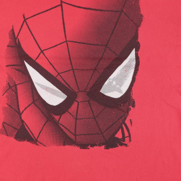 Marvel Spider-Man character print T-shirt, men's XL size cotton red type Vintage Second Hand