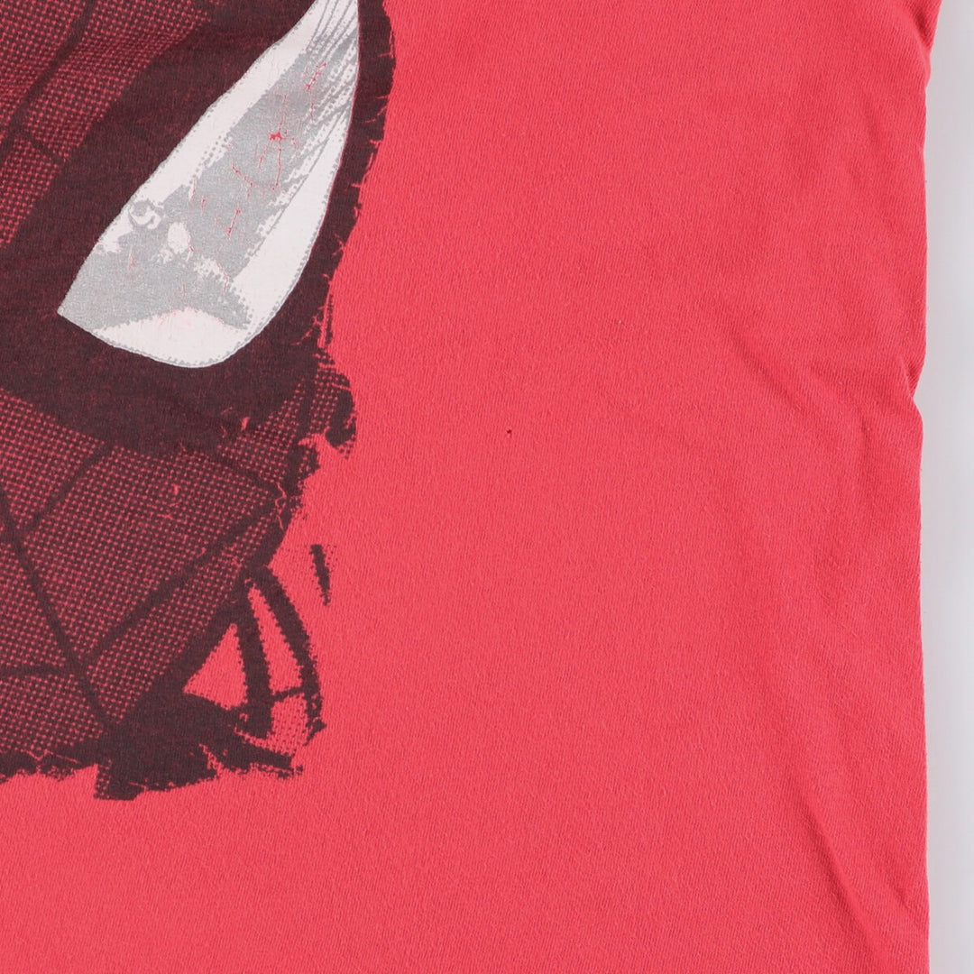Marvel Spider-Man character print T-shirt, men's XL size cotton red type Vintage Second Hand