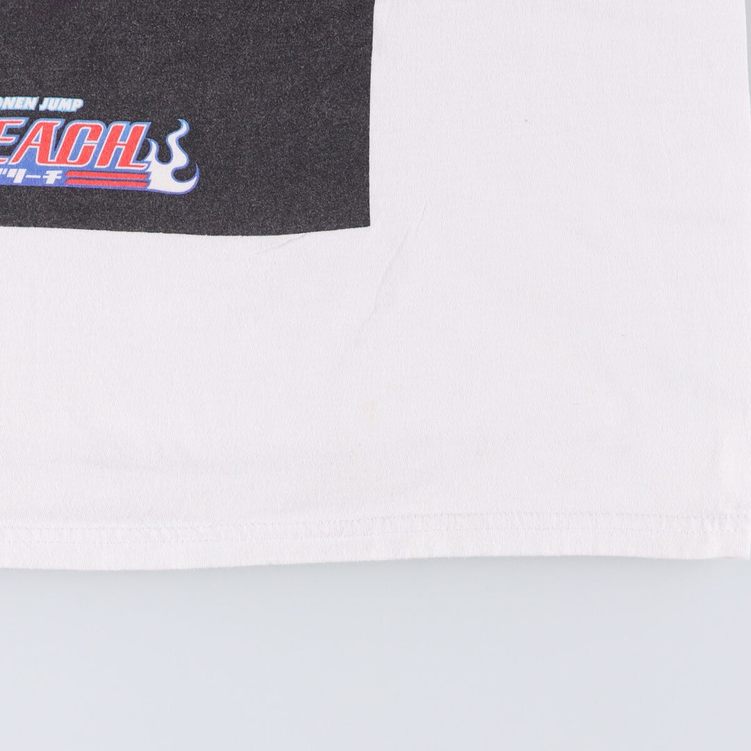 BLEACH anime character print T-shirt, men's size XL cotton white type Vintage Second Hand