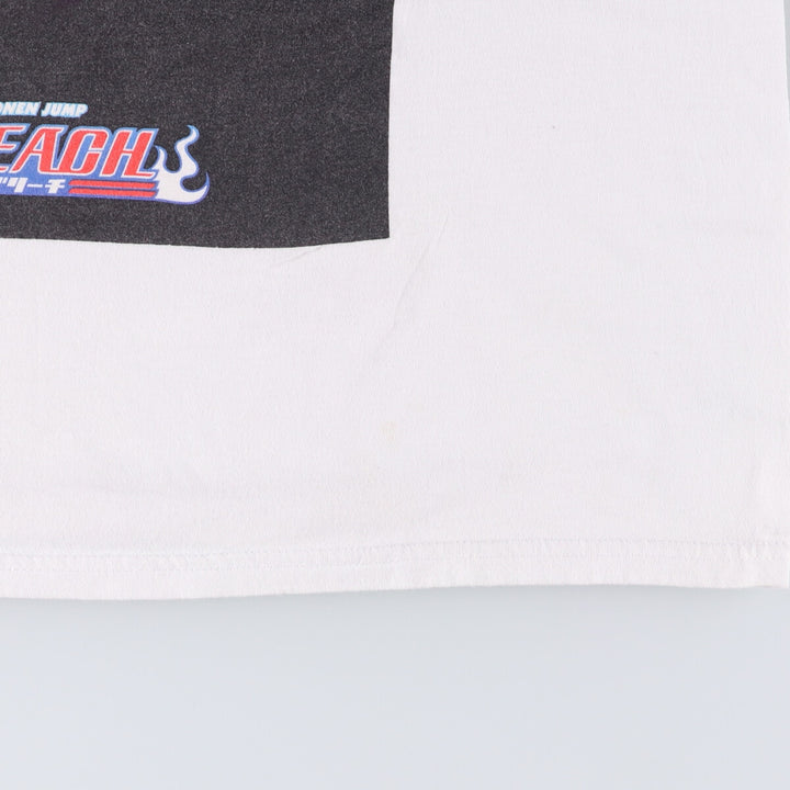 BLEACH anime character print T-shirt, men's size XL cotton white type Vintage Second Hand