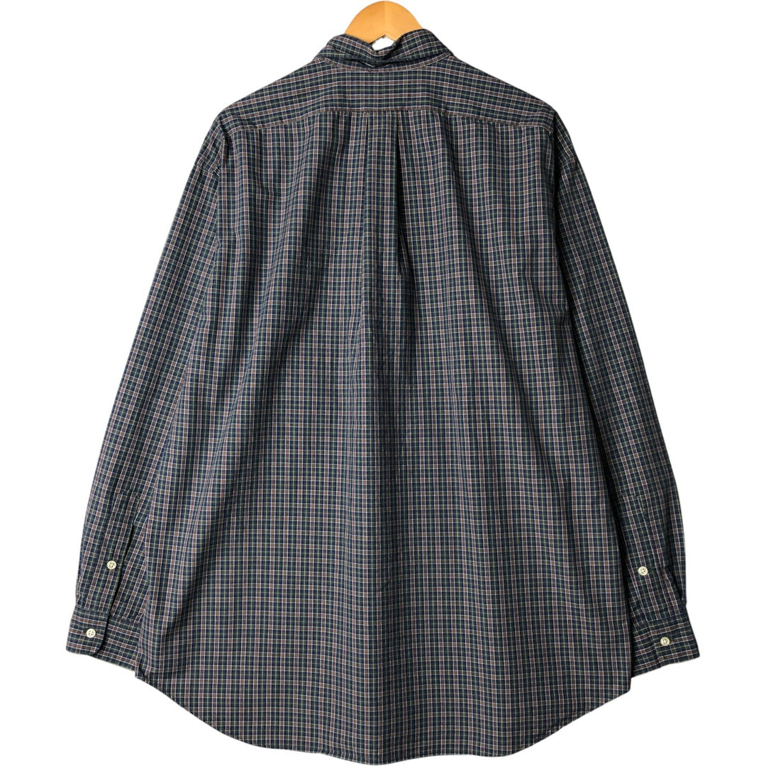 Ralph Lauren BLAKE long sleeve button down check shirt, men's XL size cotton blue type Vintage Second Hand