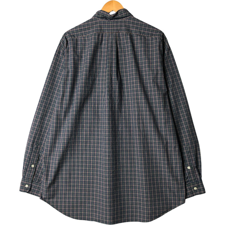 Ralph Lauren BLAKE long sleeve button down check shirt, men's XL size cotton blue type Vintage Second Hand