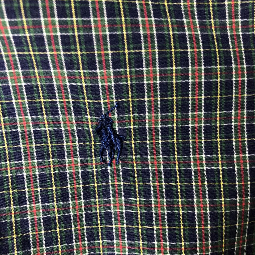 Ralph Lauren BLAKE long sleeve button down check shirt, men's XL size cotton blue type Vintage Second Hand