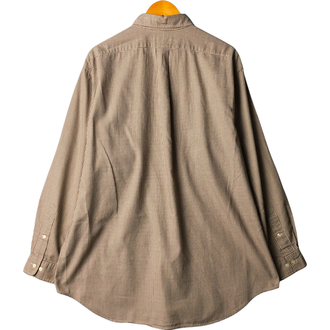 Ralph Lauren YARMOUTH Long Sleeve Button Down Check Shirt Men's XL cotton brown type Vintage Second Hand