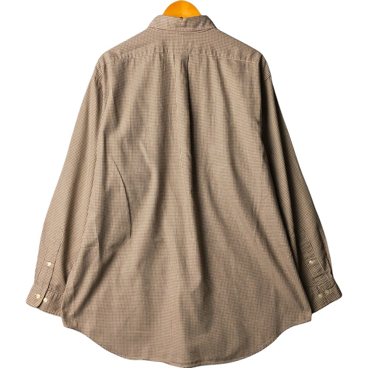 Ralph Lauren YARMOUTH Long Sleeve Button Down Check Shirt Men's XL cotton brown type Vintage Second Hand