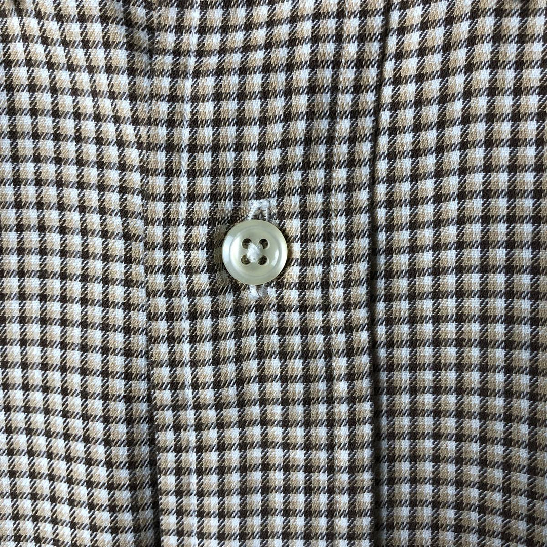 Ralph Lauren YARMOUTH Long Sleeve Button Down Check Shirt Men's XL cotton brown type Vintage Second Hand