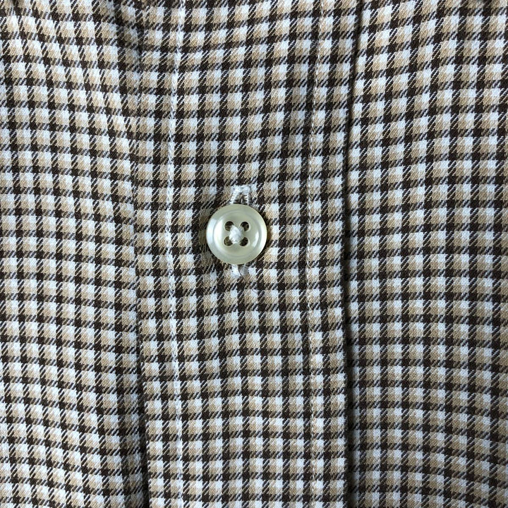 Ralph Lauren YARMOUTH Long Sleeve Button Down Check Shirt Men's XL cotton brown type Vintage Second Hand