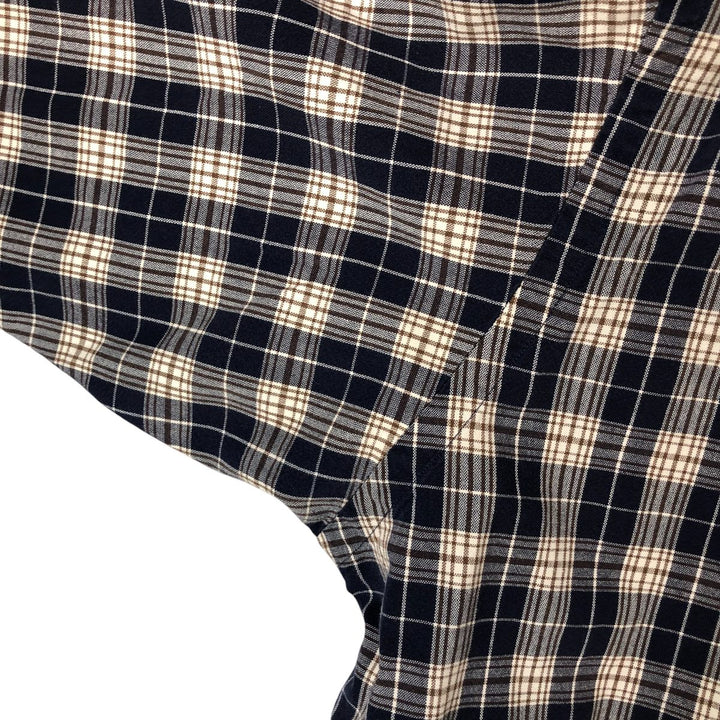 Ralph Lauren BLAIRE long sleeve button down check shirt, men's XL size cotton navy blue type Vintage Second Hand