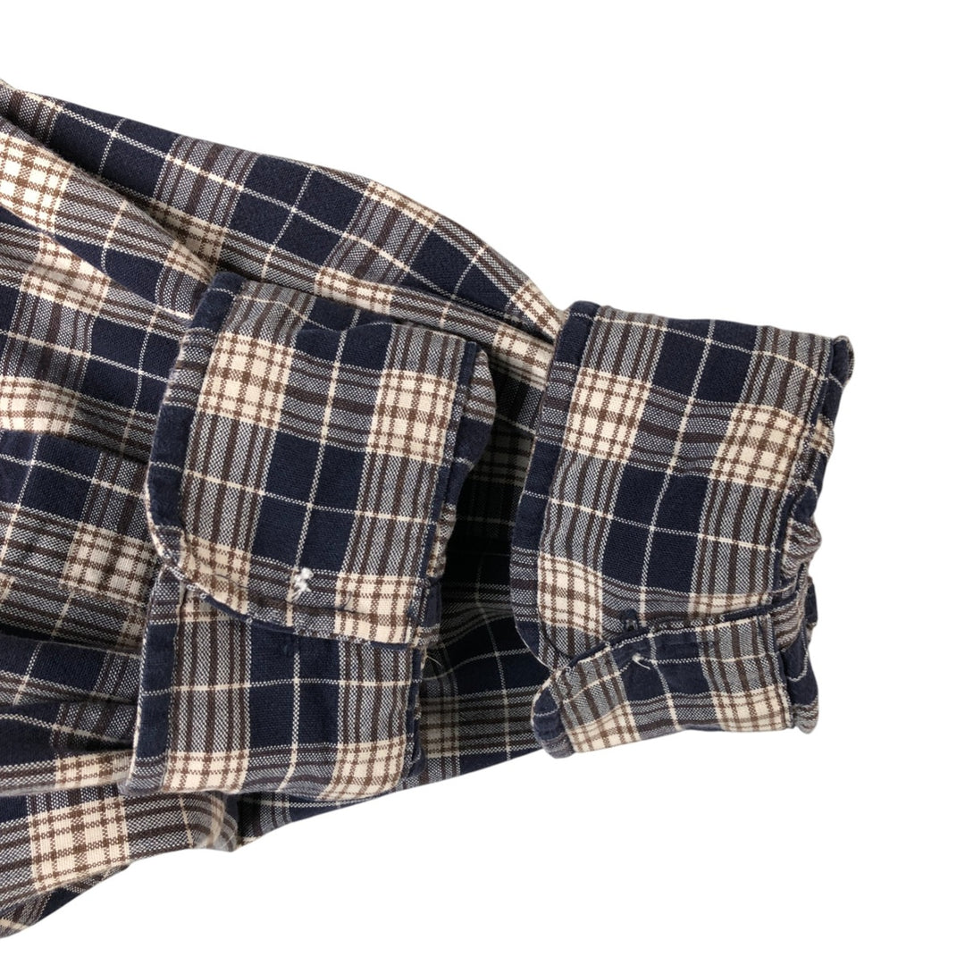 Ralph Lauren BLAIRE long sleeve button down check shirt, men's XL size cotton navy blue type Vintage Second Hand