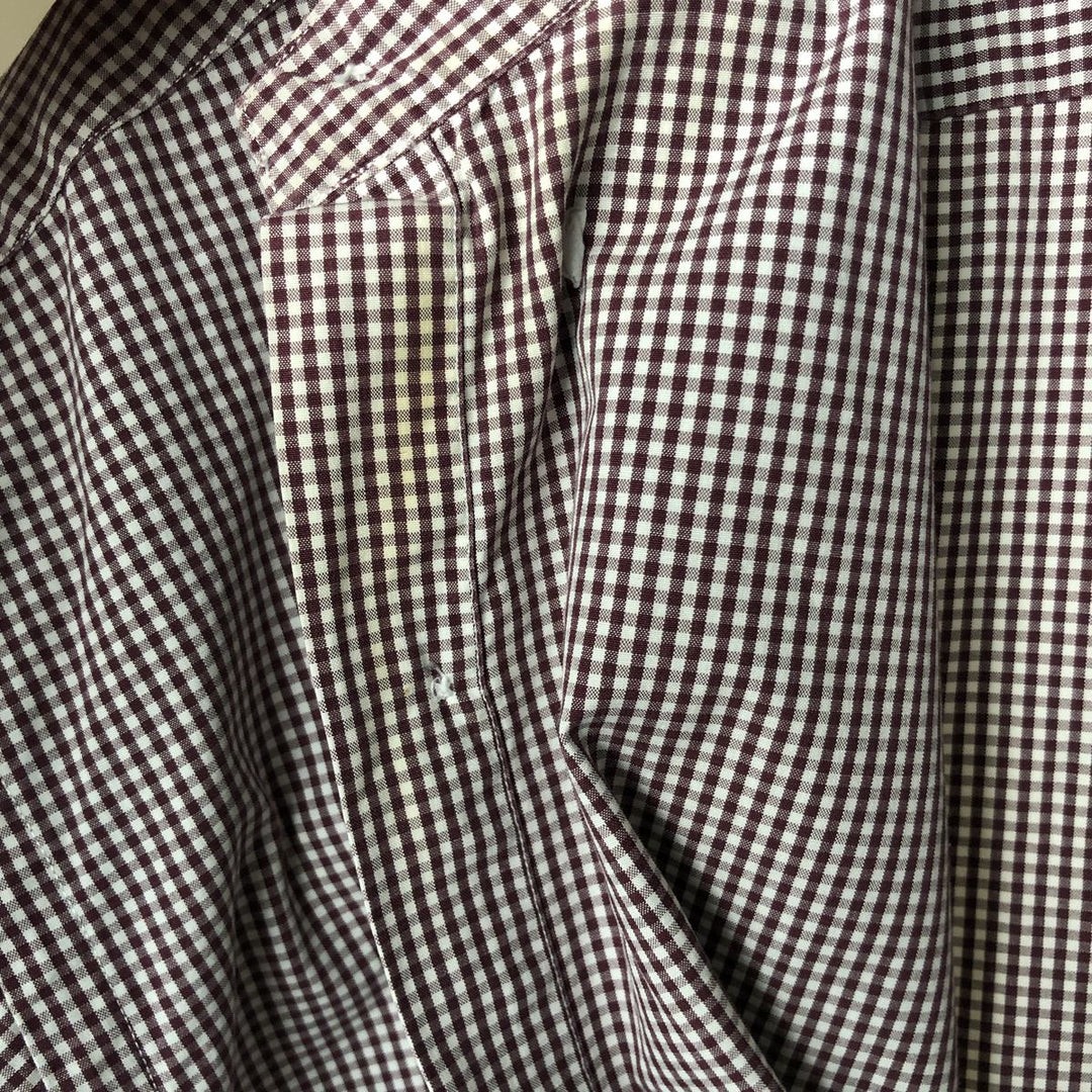 Ralph Lauren RALPH LAUREN GOLF Long Sleeve Button Down Check Shirt Men's XL cotton white type Vintage Second Hand