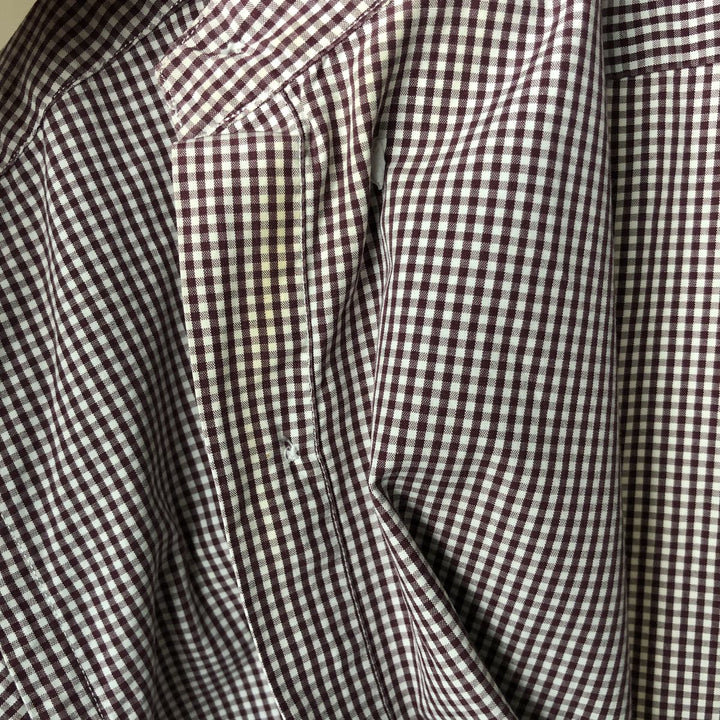 Ralph Lauren RALPH LAUREN GOLF Long Sleeve Button Down Check Shirt Men's XL cotton white type Vintage Second Hand