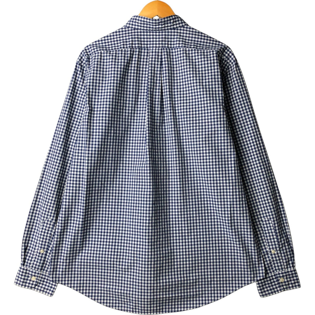 Ralph Lauren CUSTOM FIT Gingham Check Long Sleeve Button Down Check Shirt Men's XL cotton white type Vintage Second Hand