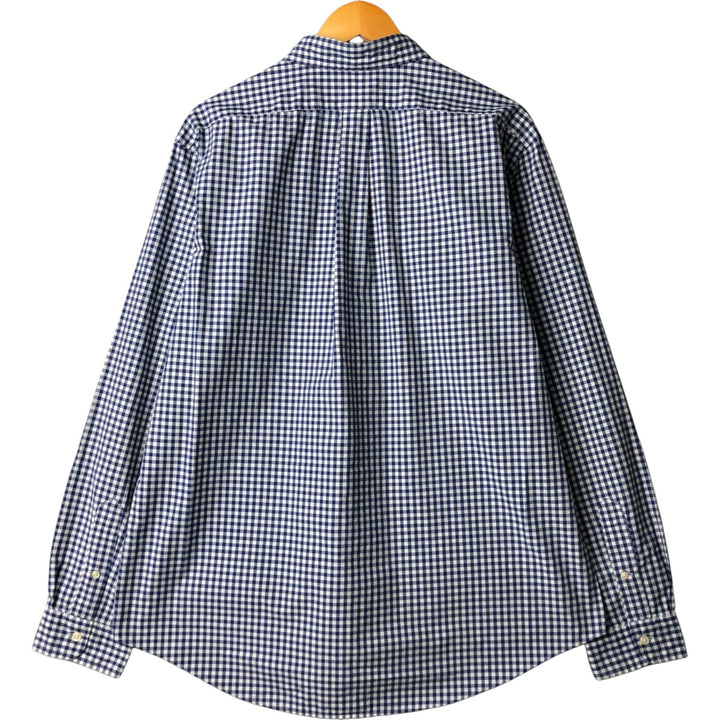 Ralph Lauren CUSTOM FIT Gingham Check Long Sleeve Button Down Check Shirt Men's XL cotton white type Vintage Second Hand