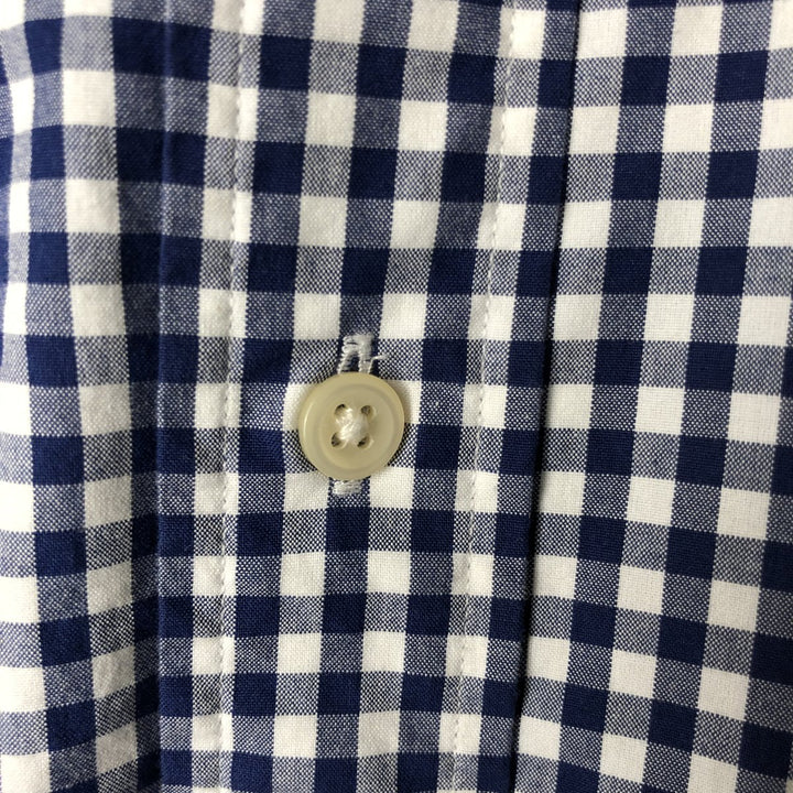 Ralph Lauren CUSTOM FIT Gingham Check Long Sleeve Button Down Check Shirt Men's XL cotton white type Vintage Second Hand