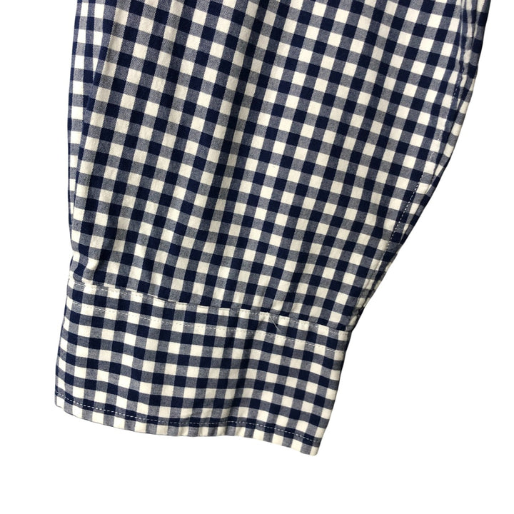 Ralph Lauren CUSTOM FIT Gingham Check Long Sleeve Button Down Check Shirt Men's XL cotton white type Vintage Second Hand