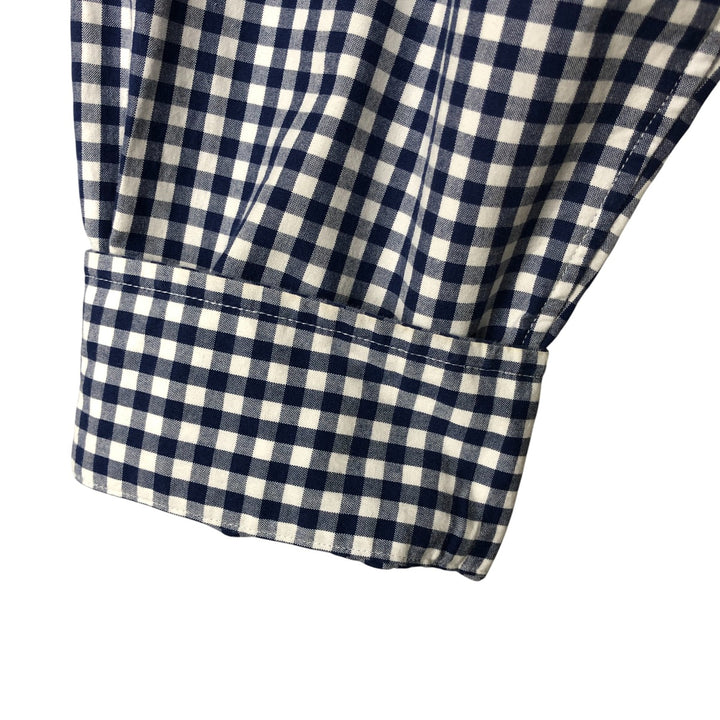 Ralph Lauren CUSTOM FIT Gingham Check Long Sleeve Button Down Check Shirt Men's XL cotton white type Vintage Second Hand