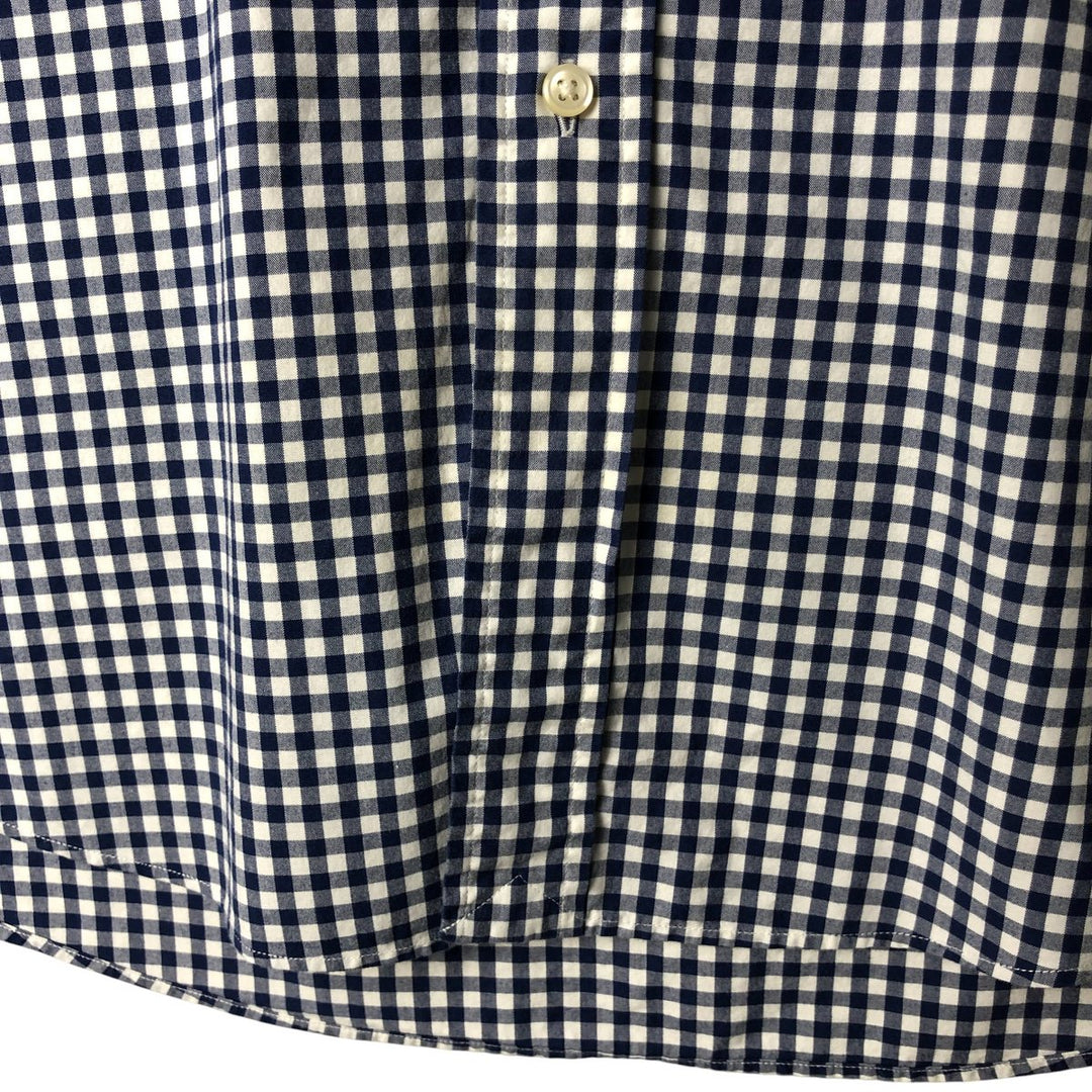 Ralph Lauren CUSTOM FIT Gingham Check Long Sleeve Button Down Check Shirt Men's XL cotton white type Vintage Second Hand
