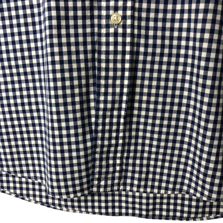 Ralph Lauren CUSTOM FIT Gingham Check Long Sleeve Button Down Check Shirt Men's XL cotton white type Vintage Second Hand