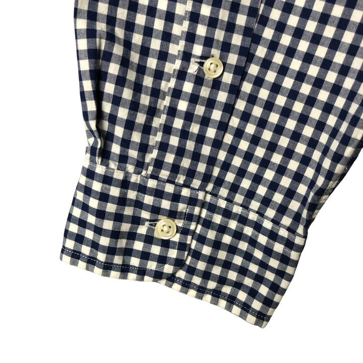 Ralph Lauren CUSTOM FIT Gingham Check Long Sleeve Button Down Check Shirt Men's XL cotton white type Vintage Second Hand