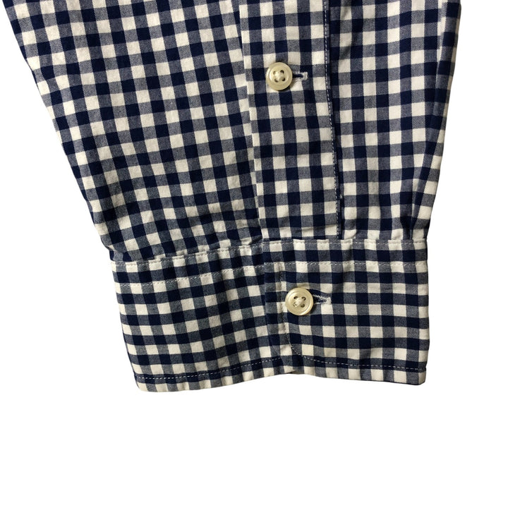 Ralph Lauren CUSTOM FIT Gingham Check Long Sleeve Button Down Check Shirt Men's XL cotton white type Vintage Second Hand