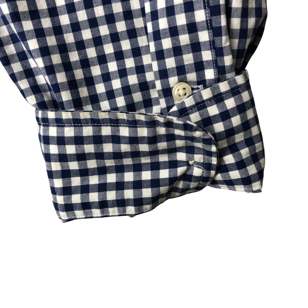 Ralph Lauren CUSTOM FIT Gingham Check Long Sleeve Button Down Check Shirt Men's XL cotton white type Vintage Second Hand