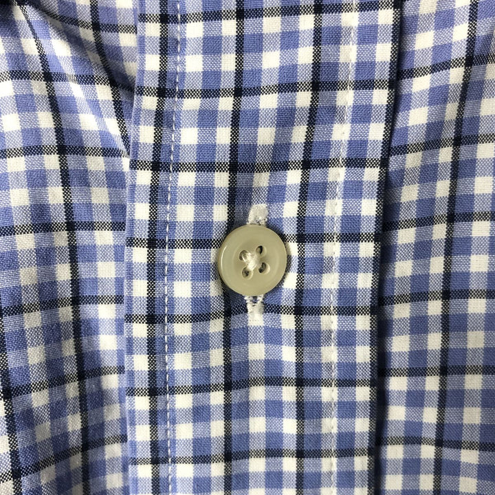 Ralph Lauren Classic Fit Long Sleeve Button Down Check Shirt Men's Size L cotton blue type Vintage Second Hand