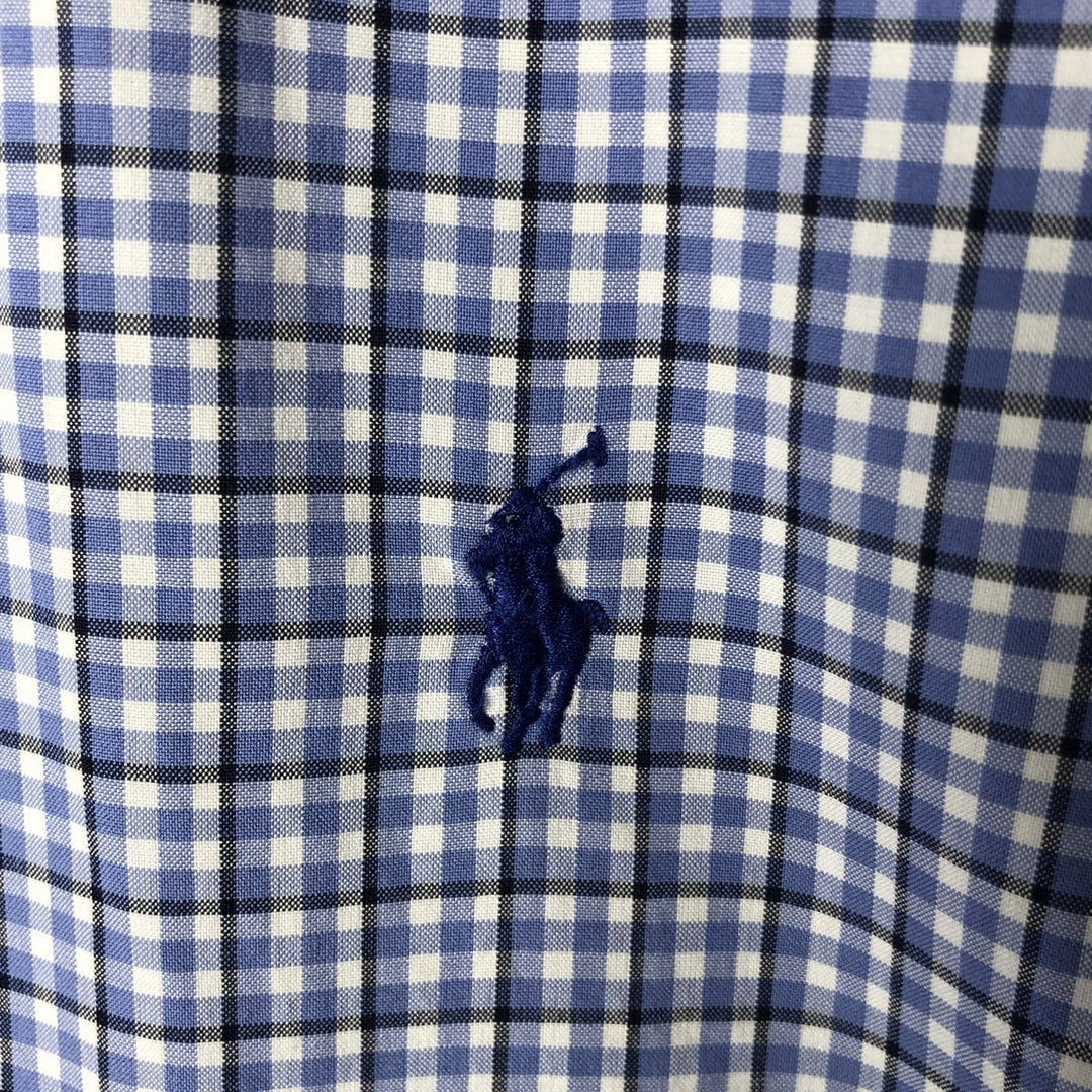 Ralph Lauren Classic Fit Long Sleeve Button Down Check Shirt Men's Size L cotton blue type Vintage Second Hand