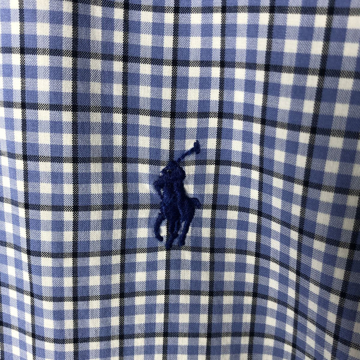 Ralph Lauren Classic Fit Long Sleeve Button Down Check Shirt Men's Size L cotton blue type Vintage Second Hand