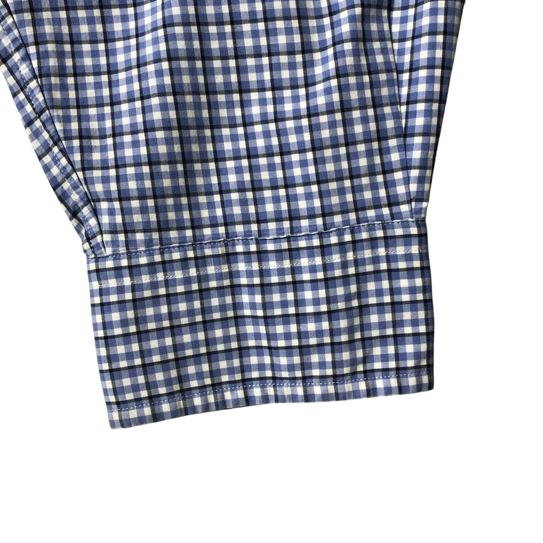 Ralph Lauren Classic Fit Long Sleeve Button Down Check Shirt Men's Size L cotton blue type Vintage Second Hand