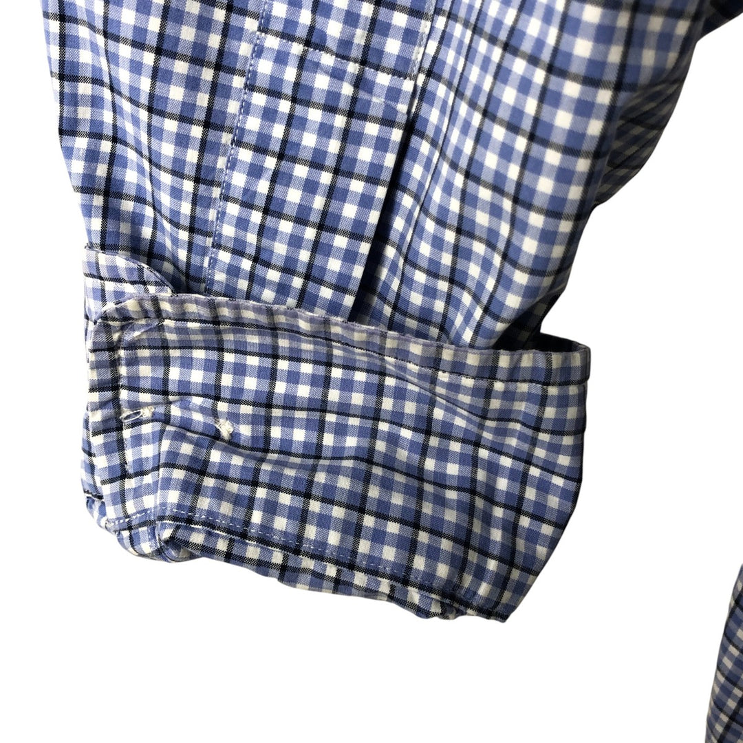 Ralph Lauren Classic Fit Long Sleeve Button Down Check Shirt Men's Size L cotton blue type Vintage Second Hand