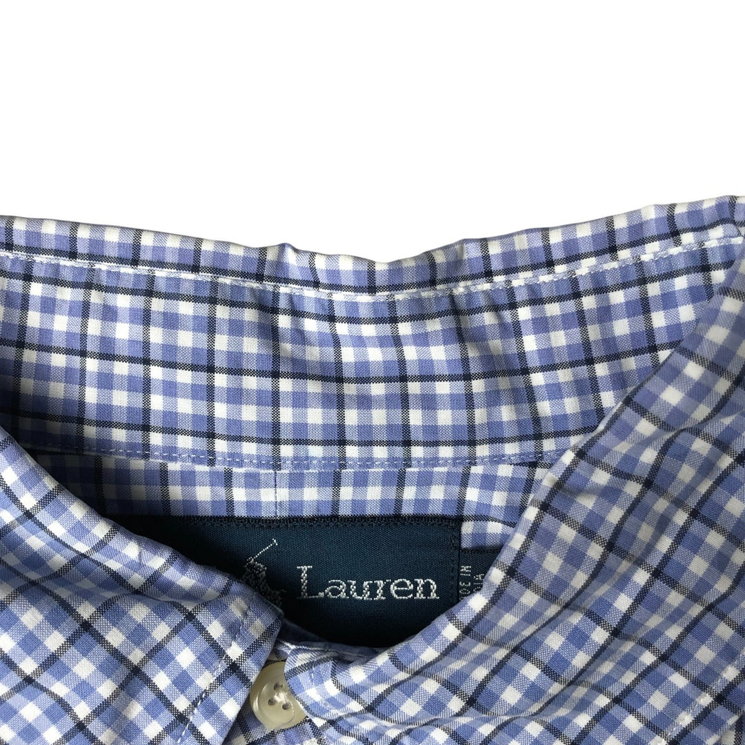 Ralph Lauren Classic Fit Long Sleeve Button Down Check Shirt Men's Size L cotton blue type Vintage Second Hand