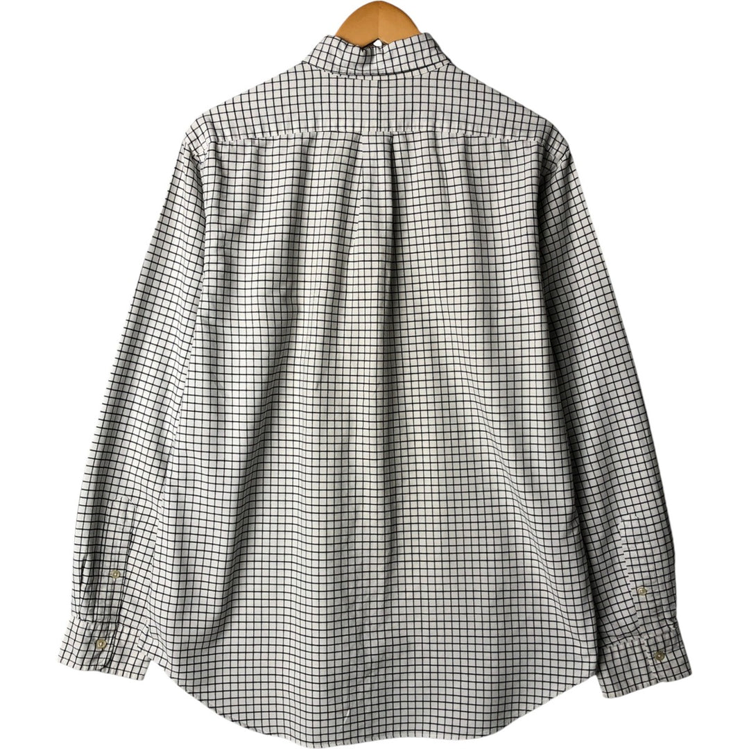Ralph Lauren long sleeve button down check shirt, men's size L cotton white type Vintage Second Hand