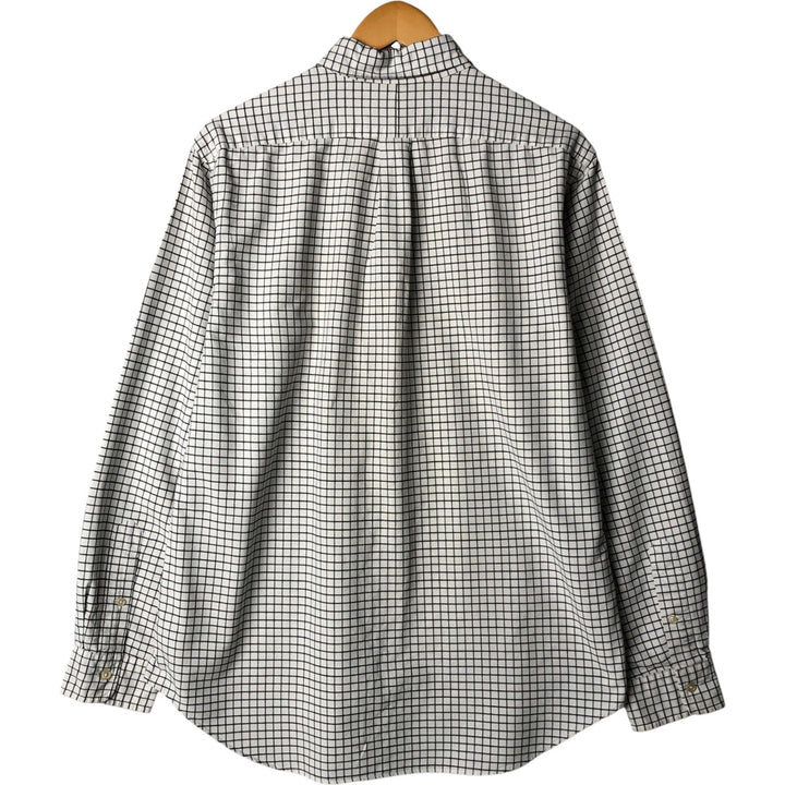 Ralph Lauren long sleeve button down check shirt, men's size L cotton white type Vintage Second Hand